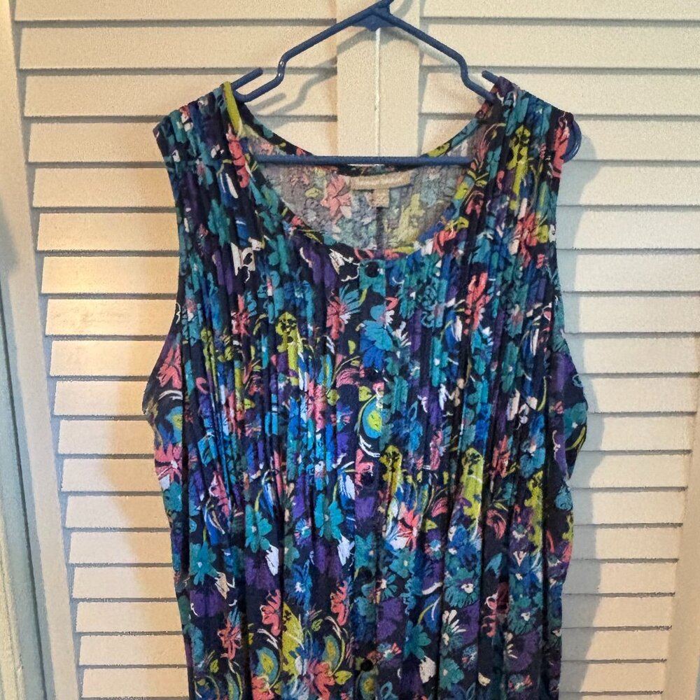 Pintucked Sleeveless Plus Size Dress